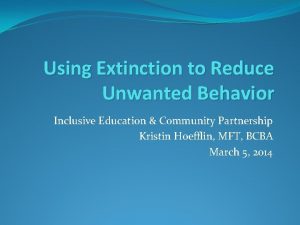 Alternatives to escape extinction Alternatives to escape extinction