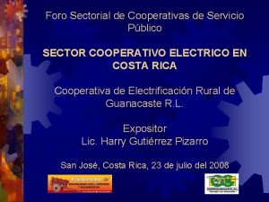 Foro Sectorial de Cooperativas de Servicio Pblico SECTOR