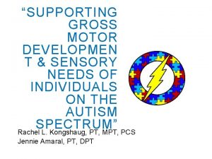 SUPPORTING GROSS MOTOR DEVELOPMEN T SENSORY NEEDS OF