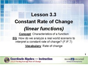 Example of constant rate of change