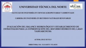 UNIVERSIDAD TCNICA DEL NORTE FACULTAD DE INGENIERA EN