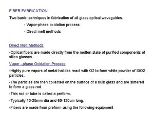 Fiber fabrication process