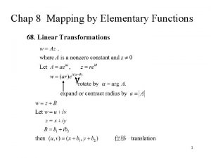 Mapping by elementary functions