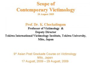 Stephen schafer contribution to victimology Stephen schafer contribution to victimology