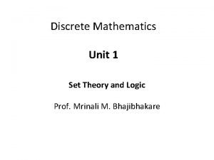 Sets and propositions in discrete mathematics