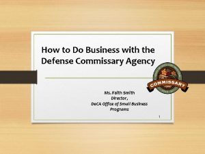 How to Do Business with the Defense Commissary