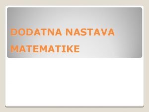 Dodatna nastava iz matematike