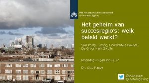 Het geheim van succesregios welk beleid werkt Van