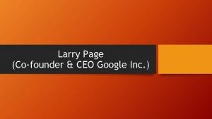 Larry page personality Larry page personality