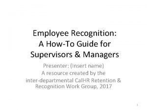 Employee recognition toolkit