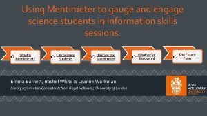 Using Mentimeter to gauge and engage science students