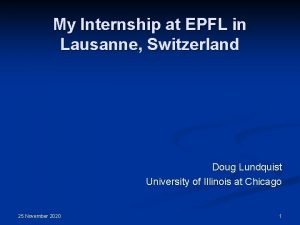 My Internship at EPFL in Lausanne Switzerland Doug