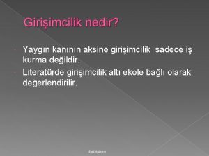 Giriimcilik nedir Yaygn kannn aksine giriimcilik sadece i