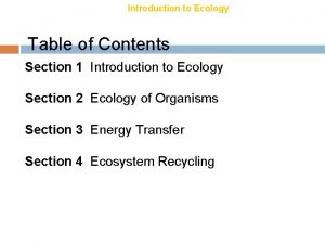 Section 18-1 introduction to ecology worksheet answers