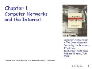 Chapter 1 Computer Networks and the Internet Computer