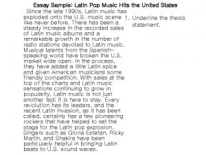 Latin pop music hits the united states