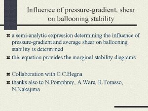 Influence of pressuregradient shear on ballooning stability a