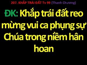 207 KHP TRI T Tv 99 Thanh Chng