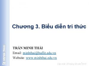 Chng 3 Biu din tri thc TRN MINH