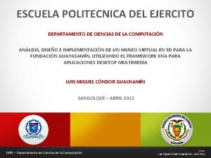 ESCUELA POLITECNICA DEL EJERCITO DEPARTAMENTO DE CIENCIAS DE