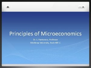 Principles of Microeconomics Dr L Pantuosco Professor Winthrop