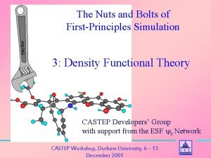 The Nuts and Bolts of FirstPrinciples Simulation 3