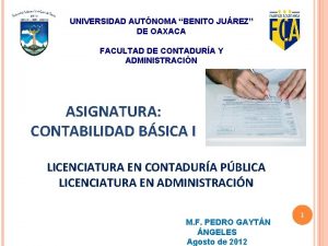 UNIVERSIDAD AUTNOMA BENITO JUREZ DE OAXACA FACULTAD DE
