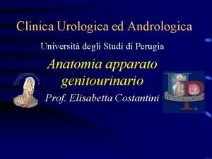 Clinica Urologica ed Andrologica Universit degli Studi di