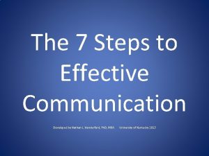 Seven steps of effective communication