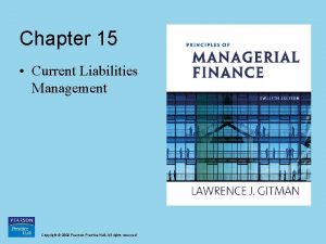 Current liabilities management
