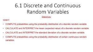 Standard deviation of a discrete random variable