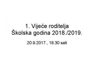 1 Vijee roditelja kolska godina 2018 2019 2017