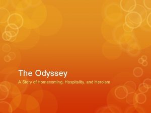 Greek hospitality in the odyssey