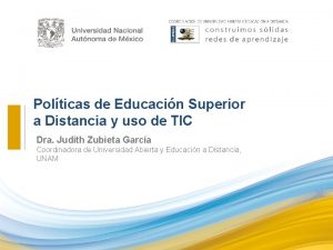 Polticas de Educacin Superior a Distancia y uso