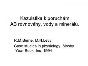 Kazuistika k poruchm AB rovnovhy vody a minerl