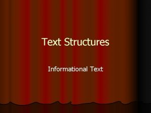 Structure of informational text