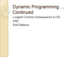 Edit distance dynamic programming