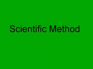 Scientific Method ProblemPurpose State the problem in the