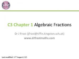 Dr frost algebraic fractions