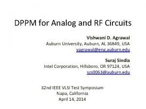 DPPM for Analog and RF Circuits Vishwani D