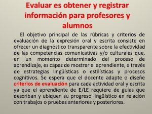 Evaluación cualitativa ejemplos