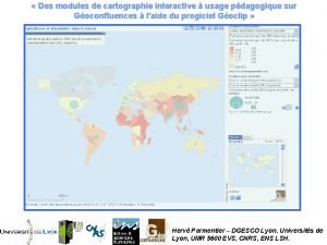 Des modules de cartographie interactive usage pdagogique sur