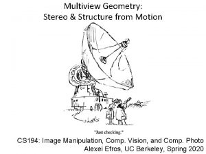 Multiview Geometry Stereo Structure from Motion CS 194