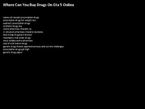 Can you buy drugs in gta 5 online