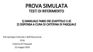 PROVA SIMULATA TESTI DI RIFERIMENTO 1 MANUALE FABIO