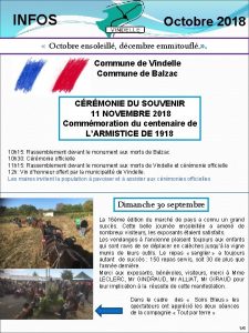 INFOS Octobre 2018 Octobre ensoleill dcembre emmitoufl Commune