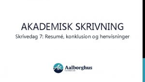 Akademisk resume