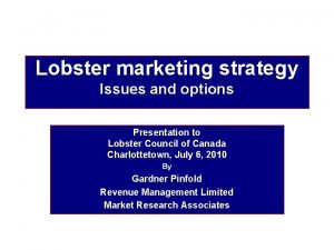 Lobster marketing