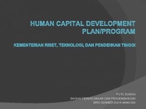 Human capital development plan