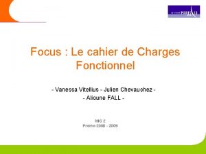 Def cahier des charges